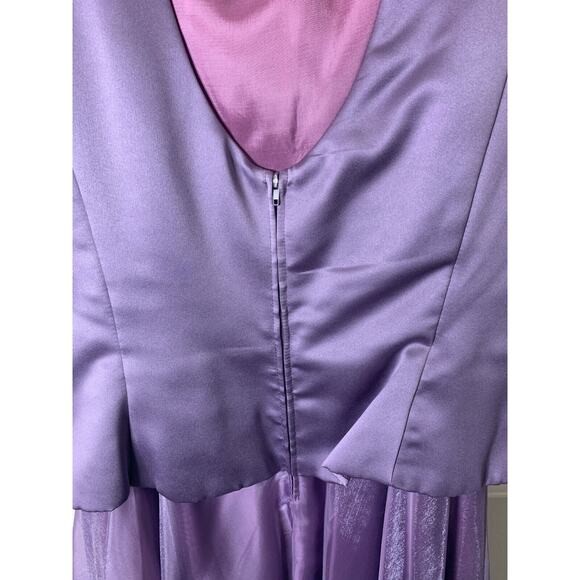 Dave & Johnny Floor Length Purple, Lilac Evening Gown with Stole - Picture 3 of 8